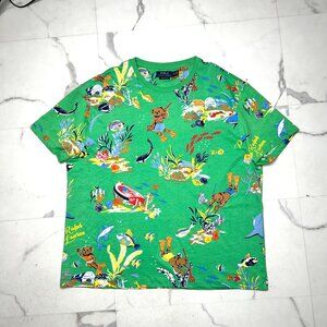 Polo Ralph Lauren Men's Green Underwater Polo Bear Graphic Shirt Size XL